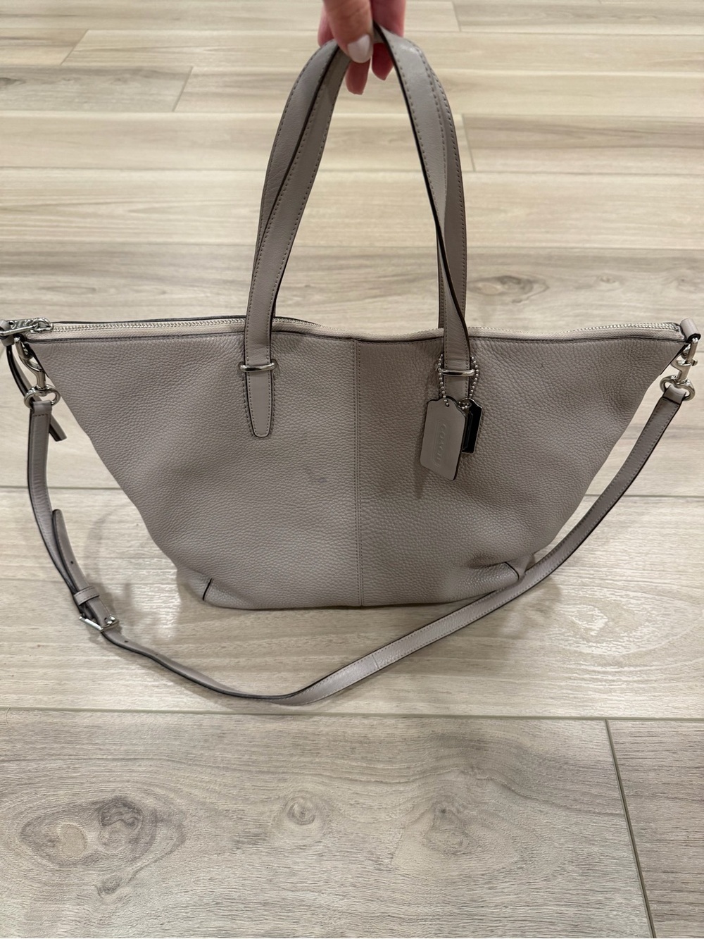 COACH Bleeker Cooper Pebbled Leather Satchel Tote